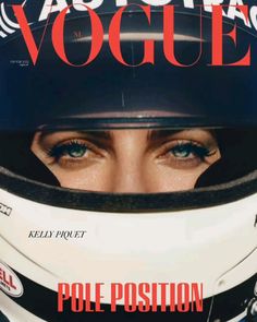 a woman wearing a helmet is featured on the cover of an italian magazine, vologue