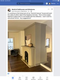 an image of a fireplace in the middle of a room