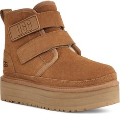 UGG® Kids' Neumel Platform Water Resistant Boot | Nordstrom Ugg Neumel Platform, Brown Winter Boots, Ugg Neumel, Chukka Boot, Kids Uggs, Rounded Toe Boots, Chunky Boots, Shoes Booties, Ankle Straps