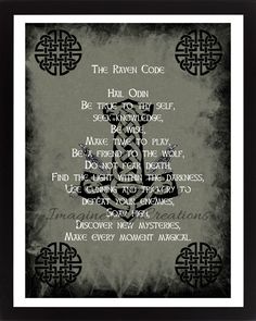 the raven code is shown in black and white