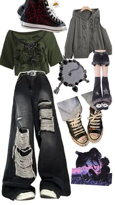 seguime pls 🥰 Outfit Inspo Casual, Clothes And Shoes, Tomboy Style Outfits, Emo Outfits, Swaggy Outfits, Alternative Outfits, Really Cute Outfits, Edgy Outfits, Casual Style Outfits