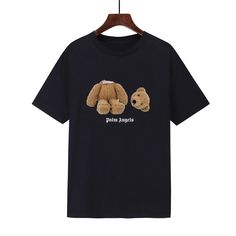 Lasaky - Bear Angel Cut Head Teddy Bear Printed T-Shirt Paper Style, Vellum Paper, Japanese Paper, Bear Print, Style Women, Black Bear, Women's Summer Fashion, Types Of Collars, Clothing Patterns