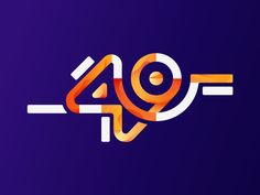 an orange and white logo with the number forty four in it's center on a purple background