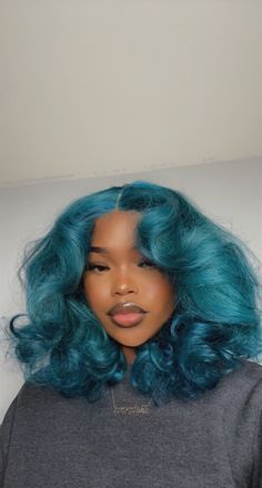 Dyed Natural Hair, Hair Laid, Colorful Hair, Baddie Hairstyles, Hair Inspo Color, Aesthetic Hair, Protective Styles, Pretty Hairstyles, Blue Hair