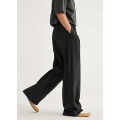 Bamboo Cotton And Linen Wide Leg Black Casual Pants Fabric: 100% Cotton Size: S, M, L, XL Multiple Color Selections: Black  Season: Spring, Fall, Summer Black Full-length Pants For Business Casual, Black Relaxed Fit Dress Pants For Fall, Baggy Straight Leg Black Pants, Black Baggy Straight Leg Pants, Casual Baggy Dress Pants For Fall, Baggy Black Straight Leg Pants, Casual Black Wide Leg Dress Pants, Black Baggy Straight Leg Bottoms, Baggy Black Straight Leg Bottoms