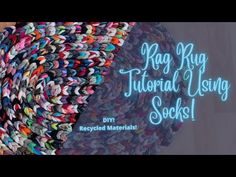 a pile of crocheted material with the words rag rug tutorial using socks