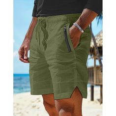 Season:Summer; Fabric:Linen Cotton Blend; Gender:Men's; Style:Classic Style,Fashion; Occasion:Holiday,Daily,Casual; Fit Type:Regular Fit; Function:Breathable,Comfort; Waistline:Mid Waist; Pattern:Plain; Design:Pocket,Drawstring,Elastic Waist; Brand:OUKU; Pants Type:Shorts,Beach Shorts,Linen Shorts,Summer Shorts; Fly Type:Drawstring,Elasticity; Front page:FF; Listing Date:02/21/2024; Hips:; Length:; Waist:; Fit US Size:null; Fit UK Size:null; Fit EU Size:null; Pants Length:Short Casual Athletic Shorts With Elastic Waistband For Vacation, Cotton Athletic Shorts For Beach Vacation, Summer Cotton Athletic Shorts For Beach, Casual Athletic Shorts For Spring Vacation, Summer Cotton Athletic Shorts For The Beach, Summer Athletic Shorts For Vacation, Bottoms With Built-in Shorts For Vacation Leisure, Summer Athletic Shorts For Beach, Khaki Outdoor Shorts For Summer