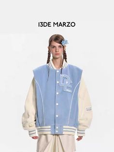 13DE MARZO Light Tube Baseball Jacket Starlight Blue *Clothing with luminous part will be shipped through special route which takes around 2 weeks for delivery. Size Chart ( in CM ) Chest Shoulder Length S 131 49.1 65 M 135 50.5 67 L 141 52.6 70 Sporty Light Blue Outerwear For Streetwear, Blue Hooded Varsity Jacket For Outdoor, Light Blue Winter Outerwear For Streetwear, Blue Varsity Outerwear For Outdoor, Blue Long Sleeve Varsity Jacket For Outdoor, Retro Blue Outerwear With Baseball Collar, Light Blue Winter Streetwear Outerwear, Blue Cotton Sporty Varsity Jacket, Blue Baseball Jacket