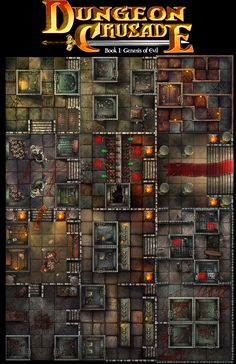 an image of the game's map for dungeon crusade, which includes many different