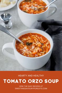 Bowl of tomato orzo soup. Tomato Soup Meal, Tomato Pasta Soup Recipes, Healthy Homemade Tomato Soup, Tomato Soup With Orzo, Greek Tomato Orzo Soup, Tomato Based Soups, Italian Sausage Tomato Orzo Soup, Tomato Rosa Marina Soup, Orzo Tomato Soup