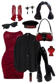 Femme Fatale Outfit Classy, Vamp Outfit, Vamp Style, Aesthetic Photos, Dinner Outfits