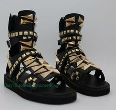 Mens Gladiator Leather High Top Rome Beach Sandals Open Toe Shoes Boot Chic   Color:Black Size:39-45 Material:Leather       Payment 1. Payment must be made within 7 days of auction closing (Unpaid dispute will automatically open when item is not paid in 7 days). 2. PLEASE NOTE: SHIPPING&HANDING DOES NOT INCLUDE DUTIES, LOCATL TAXES OR ANY OTHER IMPORTATION FEES. 3. Please list your special requests (color, packages, value of declaration, etc.) in the EBAY NOTES SECTION when you make payment Ship Punk Style Closed Toe Leather Sandals, Punk Style Leather Sandals For Summer, Punk Leather Sandals For Summer, Leather Sandals With Spikes And Round Toe, Open Toe Shoe Boots, Rome Beach, Summer Ankle Boots, Shoes Boot, Slippers For Men