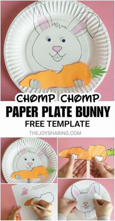 paper plate bunny craft with instructions to make it