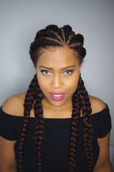 Ghana Braid Styles, Ghana Braids Hairstyles, Trendy We Fryzurach, Hair Colorful, Big Braids, Oval Face Hairstyles, Braids Hairstyles Pictures, Cool Braid Hairstyles, Hair Styles 2017