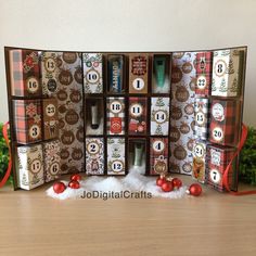 a christmas card holder with lots of cards in it