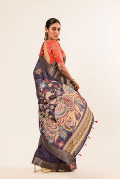 Elevate your ethnic elegance with our exquisite Blue Katha Stitch Hand Embroidery Gicha Silk Saree. Discover timeless pieces that reflect traditional craftsmanship and modern style. Floral Embroidered Slub Silk Saree, Designer Embroidered Indigo Traditional Wear, Indigo Embroidered Traditional Wear For Designer Occasions, Indigo Traditional Wear With Zari Work For Transition Season, Indigo Traditional Drape For Navratri, Traditional Slub Silk Dupatta With Floral Embroidery, Bohemian Slub Silk Traditional Wear For Wedding, Traditional Slub Silk Fabric With Floral Embroidery, Traditional Floral Embroidered Slub Silk Fabric