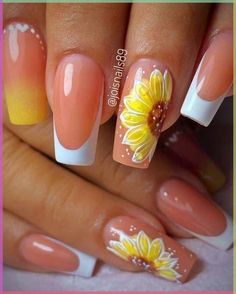 Upgrade your nail game with these cute sunflower nails! Whether you prefer a minimalist or eye-catching look, we've got you covered. Cute Sunflower Nails, Cute Sunflower, Sunflower Nails, Nails Yellow, September Nails, Nail Art For Beginners, Simple Acrylic Nails