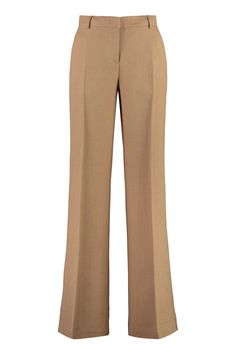 Step out in style with these flared trousers that effortlessly blend sophistication and comfort. Perfect for both work and play, these trousers are made from a luxurious blend of 52% viscose and 46% virgin wool, ensuring a flattering fit and a touch of elegance. With two back welt pockets, these trousers offer both style and practicality for any occasion. Flared silhouette for a chic and modern look Made from a luxurious blend of 52% viscose and 46% virgin wool Two back welt pockets for added st Trousers For Women, Flared Trousers, Flare Trousers, Leather Cap, Dress Pant, Sweaters Knitwear, Emilio Pucci, Denim Pant, Womens Fall