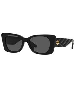 From Tory Burch&#x2C; the Women's TY7189U 52mm Butterfly Sunglasses feature:Acetate frameButterfly shapeStandard plastic lensNon PolarizedRx AbleApprox. 52mm lens- 18mm bridge- 140mm templeImported. Luxury Trendy Black Sunglasses, Designer Black Sunglasses, Luxury Black Trendy Sunglasses, Tory Burch Sunglasses Women, Tory Burch Glasses, Pretty Glasses, Black Square-faced Sunglasses For The Beach, Tory Burch Sunglasses, Dark Sunglasses