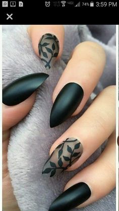 Sheer Black Nails, Spring Nails Dark, Sheer Polish, Nails Dark, Wedding Renewal, January Nails, Gothic Nails, Long Nail Designs, Long Nail