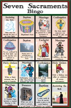 the seven sacraments are shown in this poster