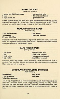 an old menu for mexican wedding cakes