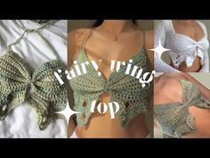 Crochet Fairy Wing Top Tutorial - YouTube Crochet Fairy Top, Crochet Fairy Wings, Knitting Wallpaper, Fairy Crochet Pattern, Crochet Diys, Crochet Vibes, Jennifer Ellison, Fairy Crochet, Crochet Outfit