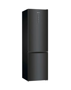 a black refrigerator freezer sitting on top of a white wall