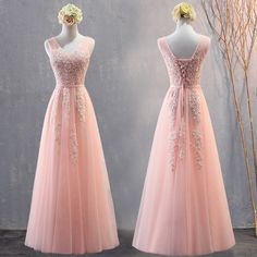 Custom size and custom color are available, there is no extra payment for custom size or custom color. Product Information: Dress Number: #H5RE, Material: Tulle, Silhouette: A-line Color: Pink, Hemline: Floor Length, Back Details: Lace-up Delivery times: Processing time: 2-3 weeksShipping time: 3-5 working days Rush Order Rush order service is available. For rush order, you can receive your order in 2 weeks. Custom Measurements For custom size, please leave us the following measurements in the o Simple Formal Dresses, Simple Formal Dress, Pink Formal Gown, Simple Party Dress, Prom Dress Pictures, Prom Dresses Simple, Vestidos Color Rosa, Long Formal Gowns, Long Formal Dress