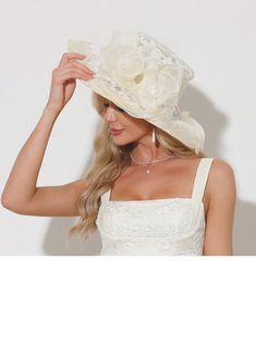 JJ's House Hats Dress Hats Derby Hats Women's Kentucky Derby Wide Brim Organza Church Hats Hats. #JJ's House #Hats #DressHats #DerbyHats #Women's #KentuckyDerby #WideBrim #Organza #ChurchHats #Hats Fitted Beige Cloche Hat For Summer, Fitted Beige Mini Hat For Summer, Fitted Cream Mini Hats For Summer, Wide Brim Bucket Hat For Spring Party, Fitted Bucket Mini Hats For Summer, Fitted Bucket Hat For Summer, Summer Wedding Bucket Hat, Summer Party Bucket Hat With Short Brim, Ruffled Hat With Curved Brim, One Size