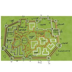 a map of the ancient roman city of casteo vecchino in italy, with some red dots on it