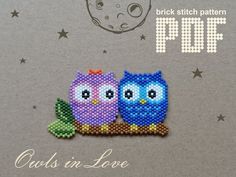 two owls sitting on a branch in front of the moon and stars with text overlay