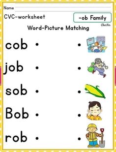 a worksheet with words and pictures on it