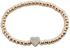 Elegant Heart-shaped Jewelry With Gold Beads, Gold Heart Beads Bracelet For Party, Elegant Heart-shaped Beaded Bracelet, Gold Heart Bracelet For Party, Elegant Beaded Heart-shaped Stretch Bracelet, Elegant Gold Stretch Bracelet With Heart Beads, Elegant Heart-shaped Beaded Charm Bracelet, Elegant Beaded Heart Charm Bracelet, Gold Jewelry With Heart Charm And Round Beads