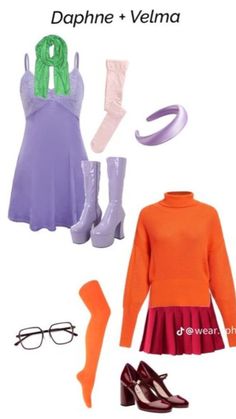 an image of clothes and accessories that include boots, stockings, socks, glasses, gloves