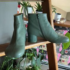 I Never Wore These Boots Because They Don’t Fit Perfectly. Sadly They Do Have A Small Scratch On The Toe, See Photo! Price Reflects The Condition. Soft Leather. Maison Martin Margiela Shoes, Margiela Shoes, Martin Margiela, Mm6 Maison Margiela, Sage Green, Soft Leather, Bootie Boots, Ankle Boots, Size 7