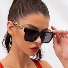 SPECIFICATIONSDepartment Name: ADULTItem Type: EYEWEARBrand Name: otherModel Number: 5639Eyewear Type: SunglassesStyle: RectangleFrame Material: PlasticLenses Material: AcrylicPlace Of Origin: China (mainland)Lenses Optical Attribute: UV400Lens Width: 65mmLens Height: 50mmOrigin: Mainland ChinaGender: WOMENChoice: yes Glasses Fashion Women, نظارات شمسية, Uv Sunglasses, Sunglass Chain, Fashion Glasses, Square Glasses, Rectangular Sunglasses, Oversized Sunglasses, Black Sunglasses