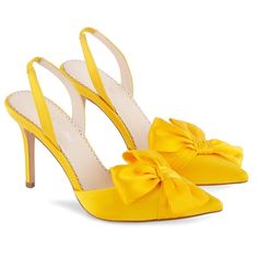 Bella Belle Milla Nova Reese Yellow Pointed Toe Heels with Bow Milla Dresses, Kasut Tumit Tinggi, Yellow High Heels, Yellow Pumps, Milla Nova, Yellow Heels, Shoe Crafts, Yellow Shoes, Comfortable Heels