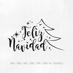 a christmas tree with the word feli's navidad in black ink