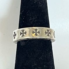 Hello, I’m Selling This Pre Owned Chrome Hearts Forever Band This Ring Is A Sz6.5 In Great Condition I Don’t Have Pouch It Came In Selling The Ring It Self, Any Questions Feel Free To Message Me Thanks Heart Accessories, Chrome Hearts, Mens Accessories Jewelry, Mens Accessories, Pouch, Man Shop, Things To Come, Band, Silver