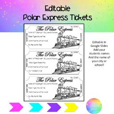 the polar express ticket with an arrow pointing to it