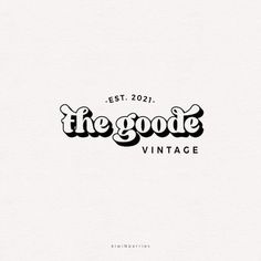 Premade modern Logo, retro hippie script logo Design, statement Logo, bubble vintage font, Blogge... Type Logo Design Typography, Thrift Logo Design, Name Brand Logos, Vintage Brand Logo, Preppy Logo Design, Thrift Shop Logo, Bubbly Typography, Thrift Logo, Modern Retro Logo