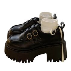 Platform shoes with double buckle straps and a rugged, chunky sole Material: Vegan Leather Run small, please review the sizing information Baddie Outfits Y2k, Y2k Baddie Outfits, Pink Y2k Outfit, Trashy Y2k Aesthetic, Aesthetic Sneakers, Y2k Fashion Outfit, Y2k Bags, Emo Style, Tabi Shoes