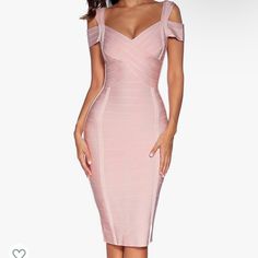 Blush Pink Size Large Never Worn Nice Thick Stretchy Material. Fits Like A Glove Pink Bandage Dress, Bandage Dress, Stretchy Material, Blush Pink, Pink Ladies, Colorful Dresses, Blush, Midi Dress, Womens Dresses