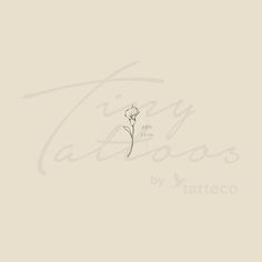 a drawing of a single flower on a beige background with the words lily tattoos written below it