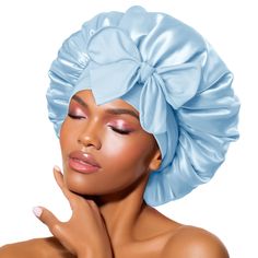 PRICES MAY VARY. Bonnet always disappear while opening your eyes? Here come a non-slip Bonnet to solve this headache problem, this satin Bonnets featured with stretchy long band, wide soft, high elastic and skin friendly, you can wrap on head, adjust tightness and then tie to fix Bonnet on head, which can stay on over night, prevent hair from messy, well protect your hair. It is not only just a Bonnet, but make you different as ever by wrap in different style, with wide soft skin friendly stretc Bonnet Designs, Satin Bonnet Sleep, Sleep Bonnet, Silk Sleep Cap, Sleeping Cap, Satin Bonnets, Sleeping Women, Silk Bonnet, Frizz Free Hair