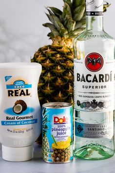 the ingredients to make a pineapple rum recipe