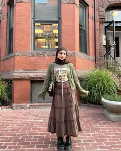 Korean Style Hijab, Cottagecore Outfit, Outfit Korean Style, Outfit Retro, Cottagecore Outfits, Hippie Style Clothing, Hijabi Outfits Casual, Layered Fashion, Hijabi Outfits