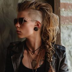 60 Undercut Women Hairstyles: Daring and Stylish Ideas For 2024 Long Hair With Shaved Undercut, Women’s Mohawk, Women’s Viking Hairstyles, Undercut Updo Hairstyles, Biker Hairstyles Women, Long Hair With Undercut, Long Hair Mohawk, Female Undercut Long Hair