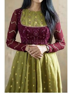 Kuchu Designs, Stylish Kurtis, Saree Kuchu Designs, Long Frock, Kurta Neck Design, Long Frocks, Embroidery And Stitching, Blouse Design